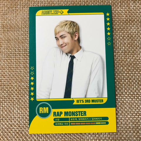 BTS RM 5/7 [ 3rd Muster ARMY.ZIP ] Official Player Card Photocard / New / Gift