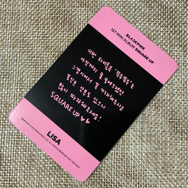 BLACKPINK LISA #3 [ SQUARE UP ] Official Photocard, 1st Mini Album / New / Gift