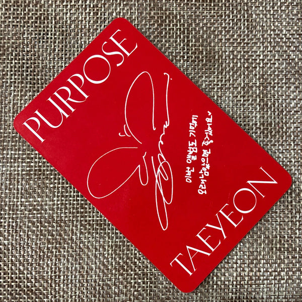 SNSD TAEYEON [ PURPOSE ] Official Photocard / New / Gift