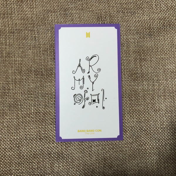 BTS JUNGKOOK 4/4 [BANG BANG CON The Live] Official Message Photo Photocard New/G