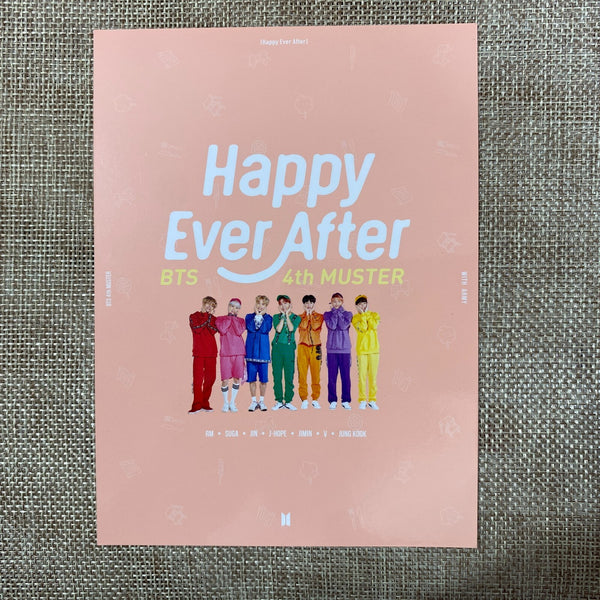 BTS GROUP [4th Muster Happy Ever After DVD] Official Postcard / New, Rare / Gift