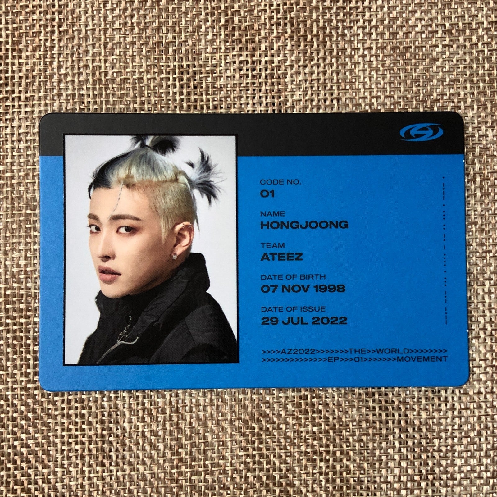 ATEEZ HONGJOONG [THE WORLD EP.1 : MOVEMENT] Official ID Card Photocard, A Ver.