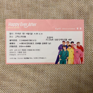BTS 2018 #1 [ Happy Ever After ] Official Fan Concert Ticket / Mint, Rare / Gift
