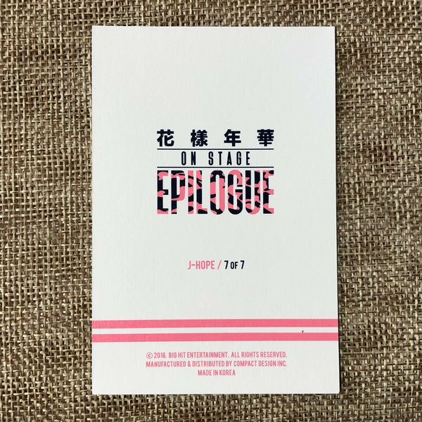 BTS J-HOPE 7/7 [HYYH On Stage Epilogue Concert] Official Mini Photocard / Gift