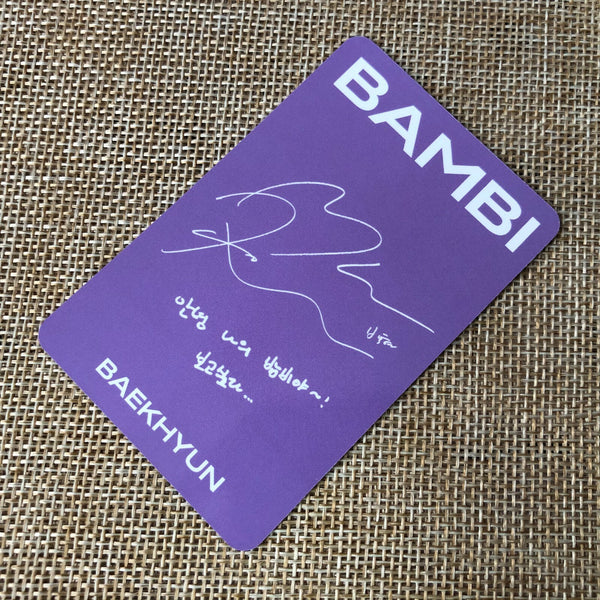EXO BAEKHYUN #5 [ BAMBI ] Official Photocard, 3rd Mini Album / New / Gift