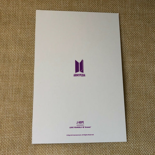 BTS J-HOPE [Armypedia Love Yourself Answer] Official Postcard Photocard / Gift