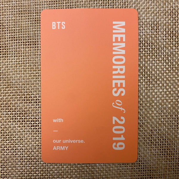 BTS JUNGKOOK [ Memories of 2019 ] Official DVD Photocard / New, Rare / Gift
