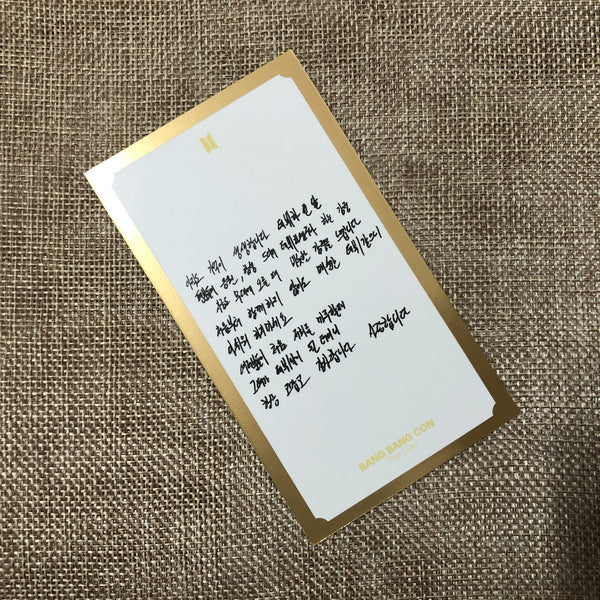 BTS SUGA 1/4 [BANG BANG CON The Live] Official Message Photo Photocard New/Gift
