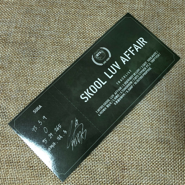 BTS SUGA #1 [ SKOOL LUV AFFAIR ] Official Photocard, 2nd Mini Album / New / Gift