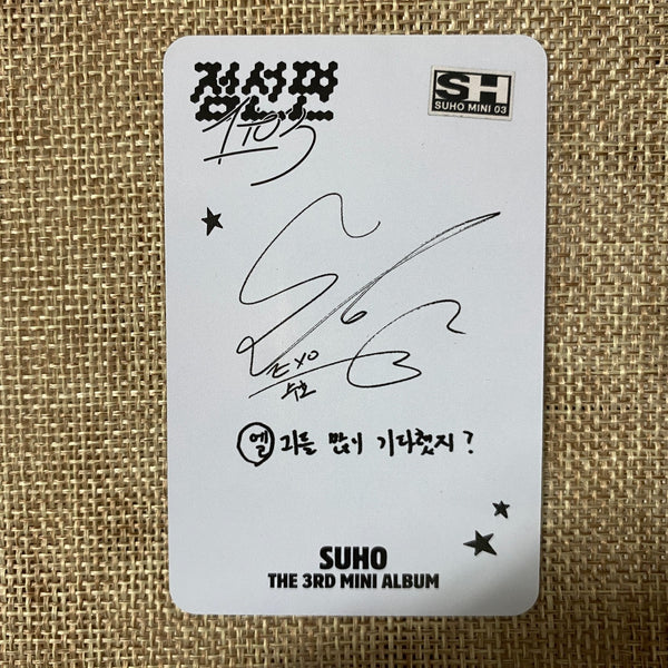 EXO SUHO [ 점선면 1 to 3 ] Official Photocard 3rd mini album / New, Rare / Gift