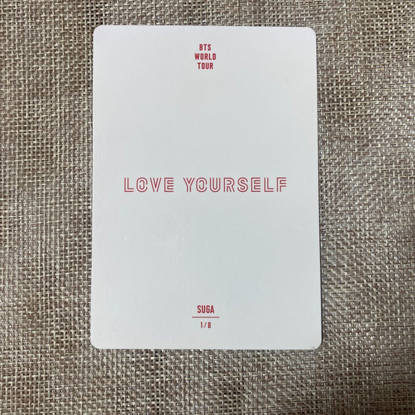 BTS SUGA 1/8 [Love Yourself World Tour] Official Mini Photocard / New, Rare /+G