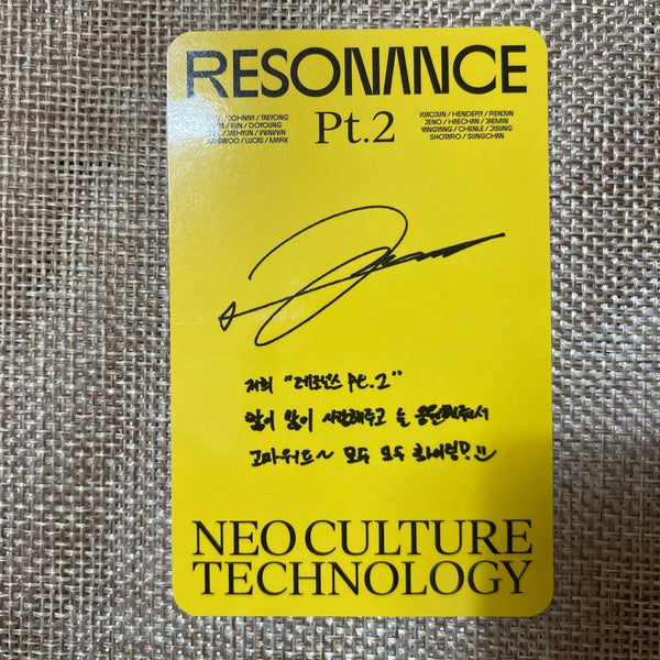 NCT 2020 JUNGWOO [Resonance Pt.2 Departure Kihno] Official Photocard / Gift
