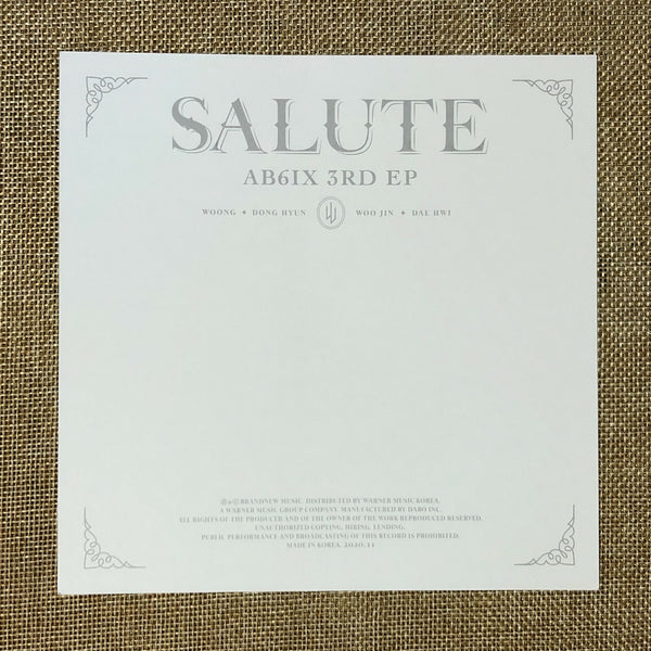 AB6IX WOOJIN [ SALUTE ] Official Postcard, 3rd Album / New, Rare / Gift