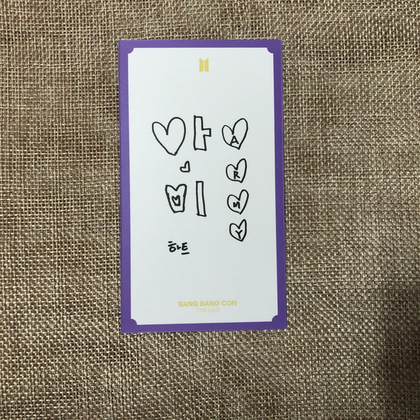 BTS JIN 4/4 [BANG BANG CON The Live] Official Message Photo Photocard New/Gift