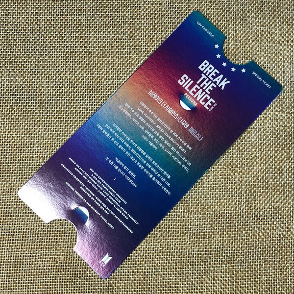 BTS GROUP [Break The Silence Movie] Official CGV Special Ticket Photocard / Gift