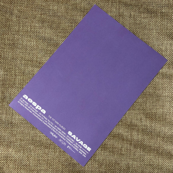 AESPA GISELLE [ SAVAGE ] Official Postcard, 1st Mii / New / Gift