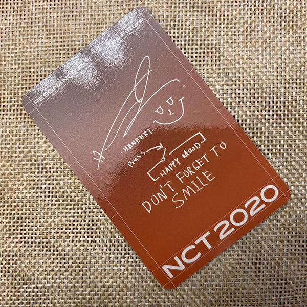 NCT 2020 HENDERY [RESONANCE Future Kihno] Official Photocard / New, Rare / Gift
