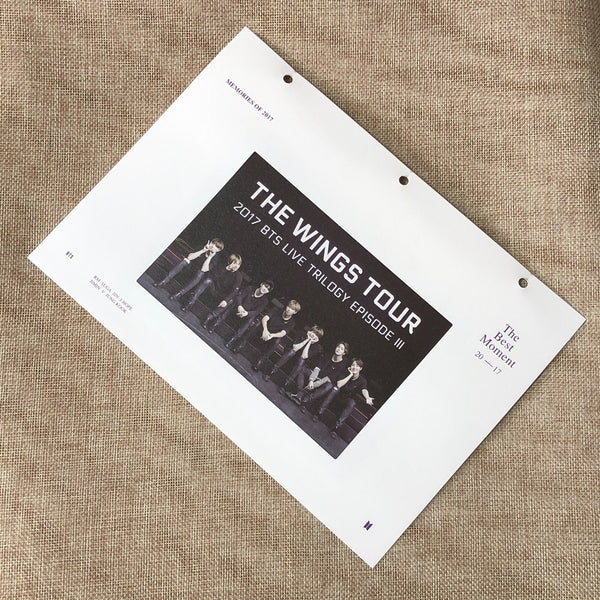 BTS GROUP [ Memories of 2017 ] Official DVD Postcard / New / Gift