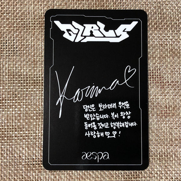 AESPA KARINA [ Girls ] Official Photocard, Digipack Ver. / New / Gift