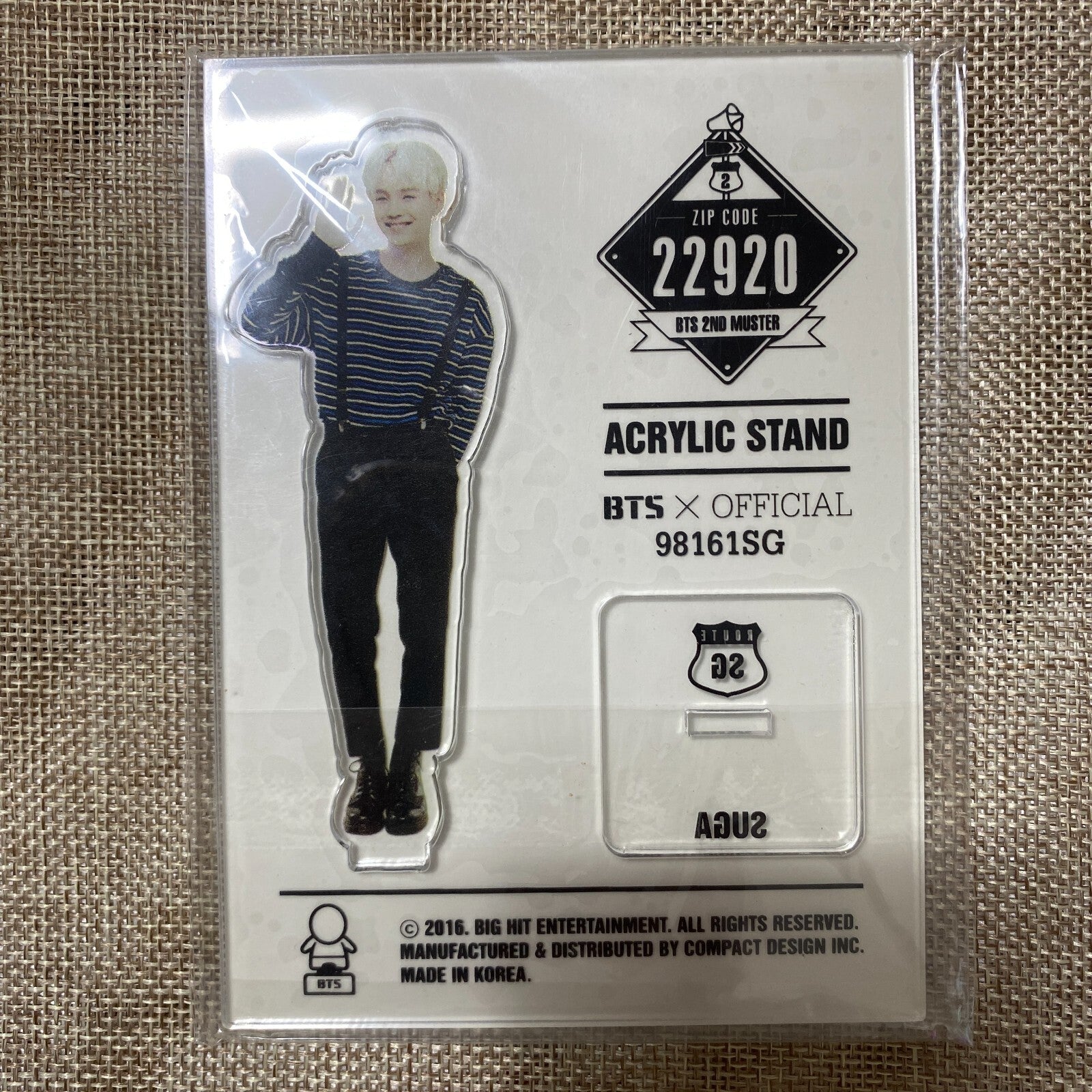 BTS SUGA [ ARMY 2nd Muster ZIP CODE 22920 ] Official Acrylic Stand / New / Gift