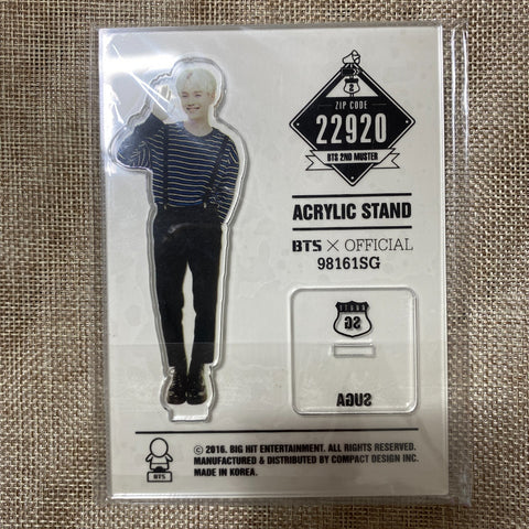 BTS SUGA [ ARMY 2nd Muster ZIP CODE 22920 ] Official Acrylic Stand / New / Gift