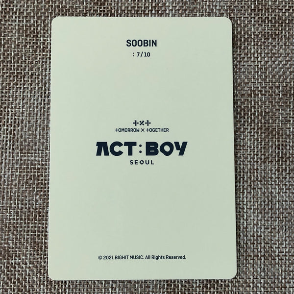 TXT SOOBIN 7/10 [ ACT : BOY SEOUL ] Official Mini Photocard / New / Gift