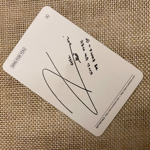 EXO KAI [Sing For You] Official Photocard, Winter 4th Mini Korean Ver / Gift