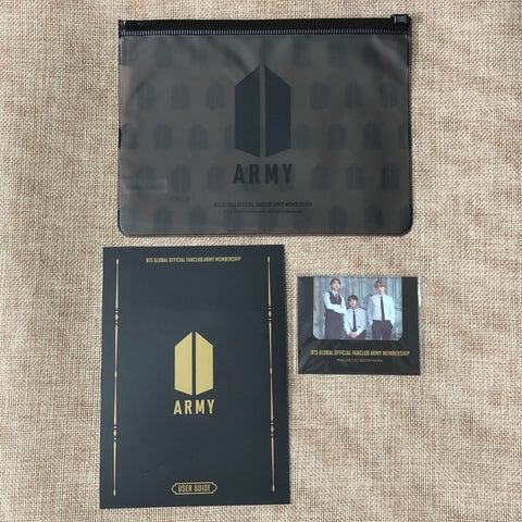 BTS [GLOBAL OFFICIAL FANCLUB 7th ARMY MEMBERSHIP KIT] Pouch+Bookmark+Guide /+G