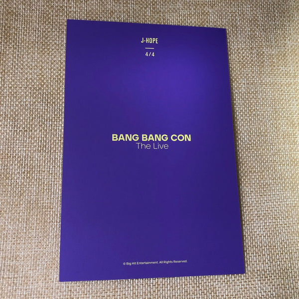 BTS J-HOPE 4/4 [BANG BANG CON The Live] Official Postcard Photocard / New / Gift