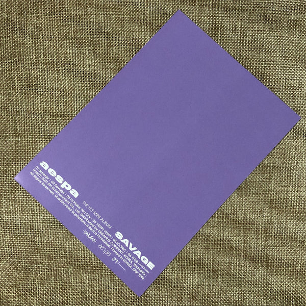 AESPA WINTER [ SAVAGE ] Official Postcard, 1st Mini / New / Gift