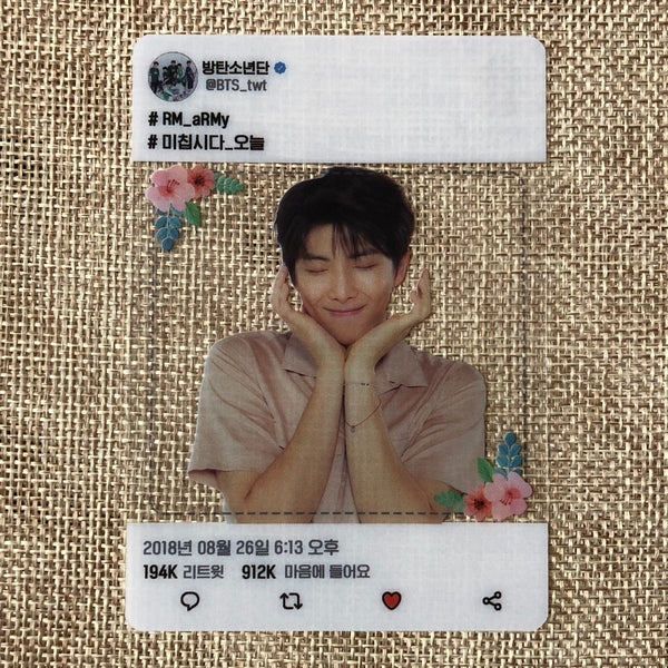 BTS RM [ Love Yourself ] Official Army Booth Transparent Photocard / New / Gift