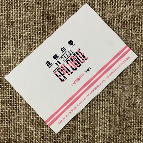 BTS RM 2/7 [HYYH On Stage Epilogue Concert] Official Mini Photocard / New / Gift