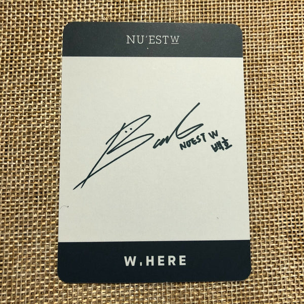 Nu'est W BAEKHO #2 [ W.HERE ] Official Photocard / New, Rare / Gift