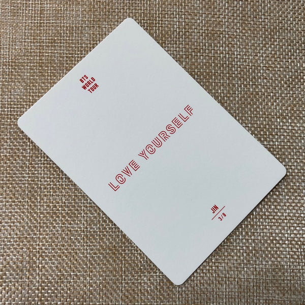 BTS JIN 3/8 [ Love Yourself World Tour ] Official Mini Photocard / New / Gift