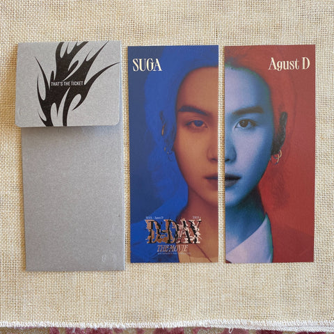 BTS SUGA [That's The Ticket] Official Photo Ticket Set, Movie AGUST D / Gift