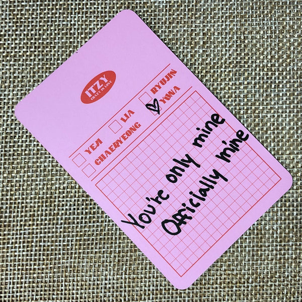 ITZY YUNA #2 [ CRAZY IN LOVE ] Official Photocard, 1st Album / New / Gift