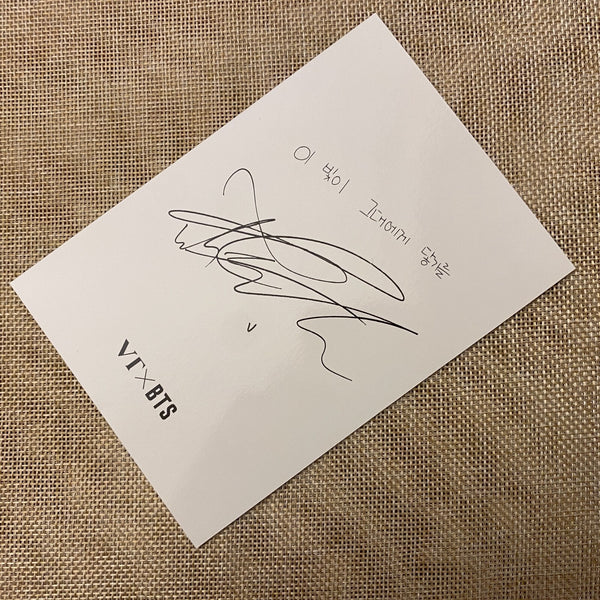 BTS V [VT Cosmetics Sign Message] Official Postcard Photocard / New, Rare / Gift