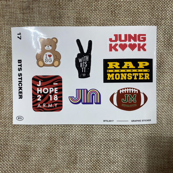 BTS [ 2017 Season's Greetings ] Official Sticker Set / New, Rare / Gift