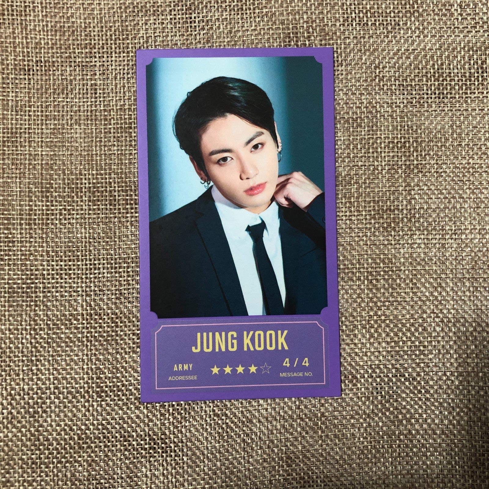BTS JUNGKOOK 4/4 [BANG BANG CON The Live] Official Message Photo Photocard New/G