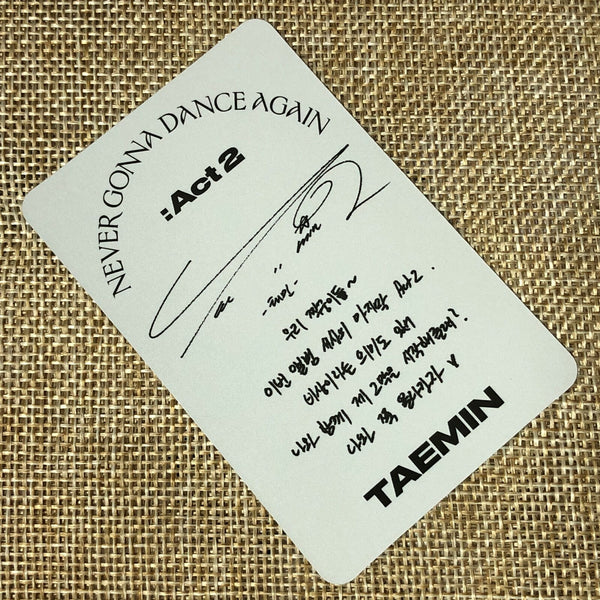 SHINEE TAEMIN #2 [Act 2 Never Gonna Dance Again] Official Photocard / New, Rare