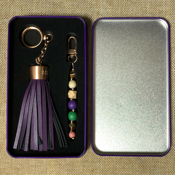 BTS #1 [Starbucks Korea] Official MD Purple Tassel Keychain Keyring / New / Gift