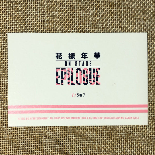 BTS V 5/7 [HYYH On Stage Epilogue Concert] Official Mini Photocard / New / Gift