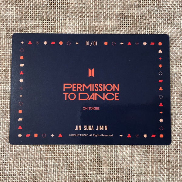 BTS GROUP 1/1 [PTD PERMISSION TO DANCE ON STAGE] Official Mini Photocard / Gift