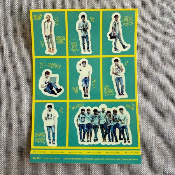 BTS Members [2nd Muster ZIP CODE 17520] Official Sticker Set / New, Rare / Gift
