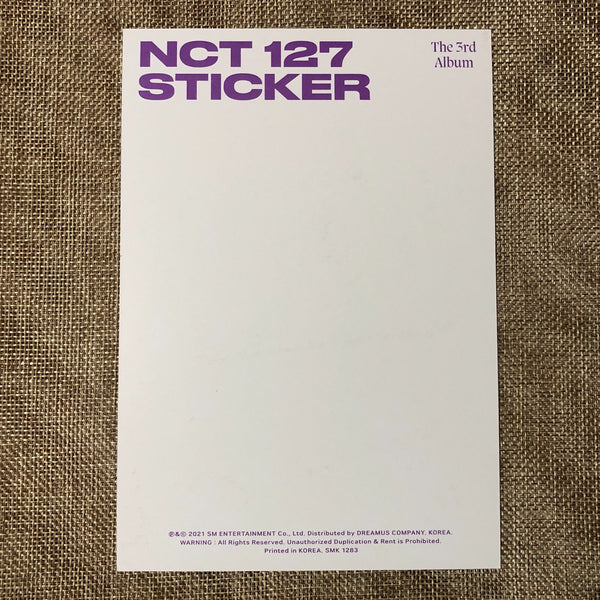 NCT 127 MARK [ STICKER ] Official Postcard, STICKER Ver. / New / Gift
