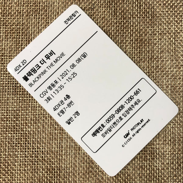 BLACKPINK GROUP #4 [The Movie CGV] Official Ticket Photocard / New, Rare / Gift