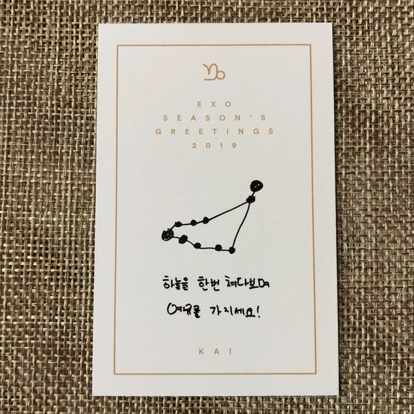 EXO KAI [ 2019 Season's Greetings ] Official Limited Photocard / New / Gift
