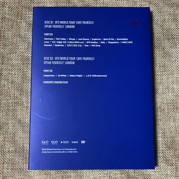 BTS [Speak Yourself World Tour London] Official DVD + Photobook + Poster / Gift