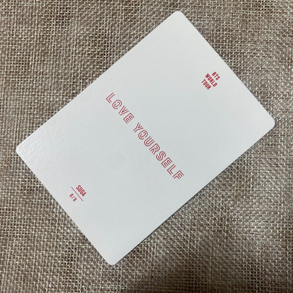 BTS SUGA 8/8 [Love Yourself World Tour] Official Mini Photocard / New, Rare /+G