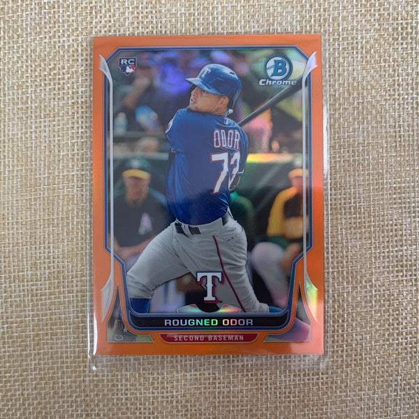 2014 Bowman Chrome Orange Refractor #23 Rougned Odor 9 of 25 / Mint / Gift